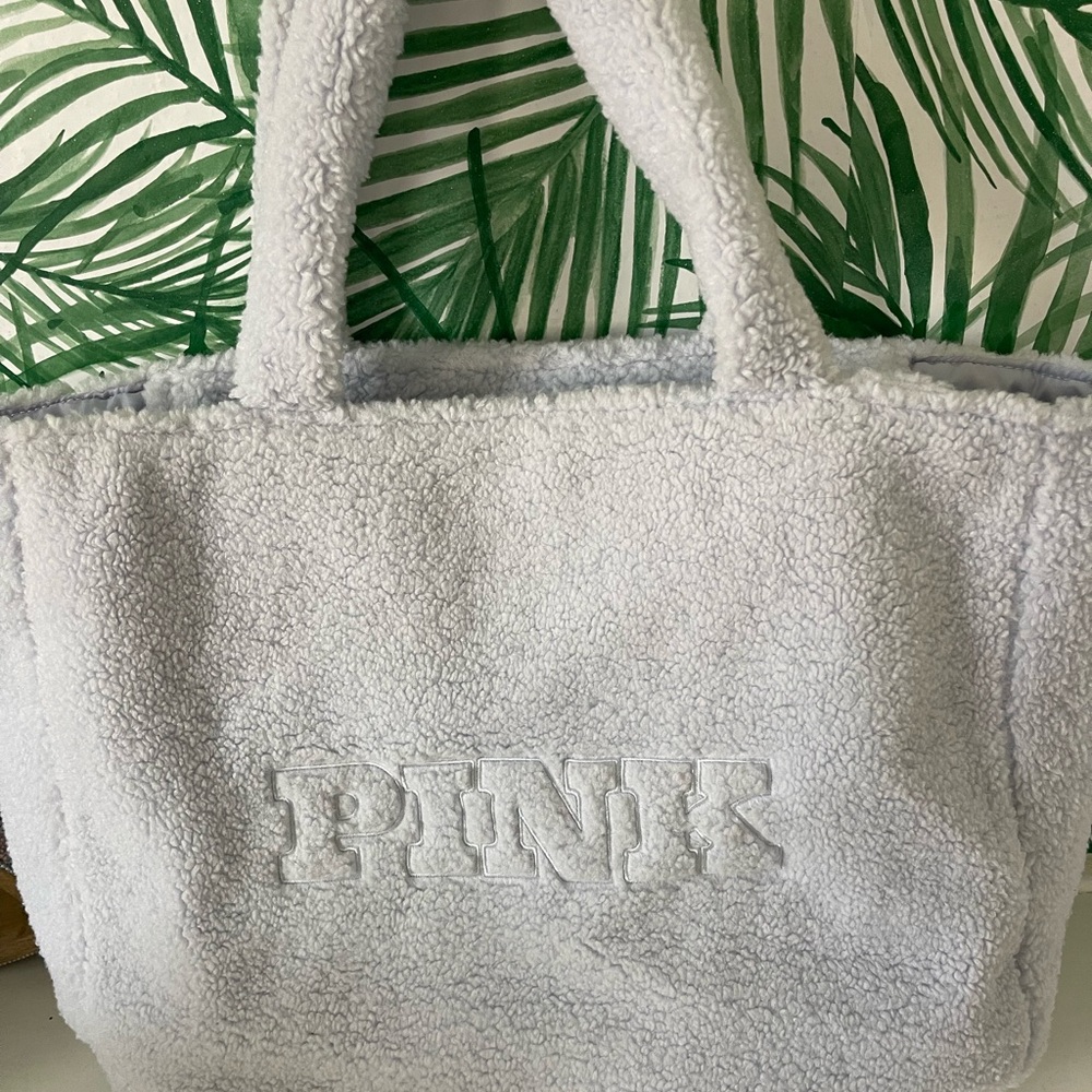 PINK Victoria's Secret Sherpa Tote Bag - Gray